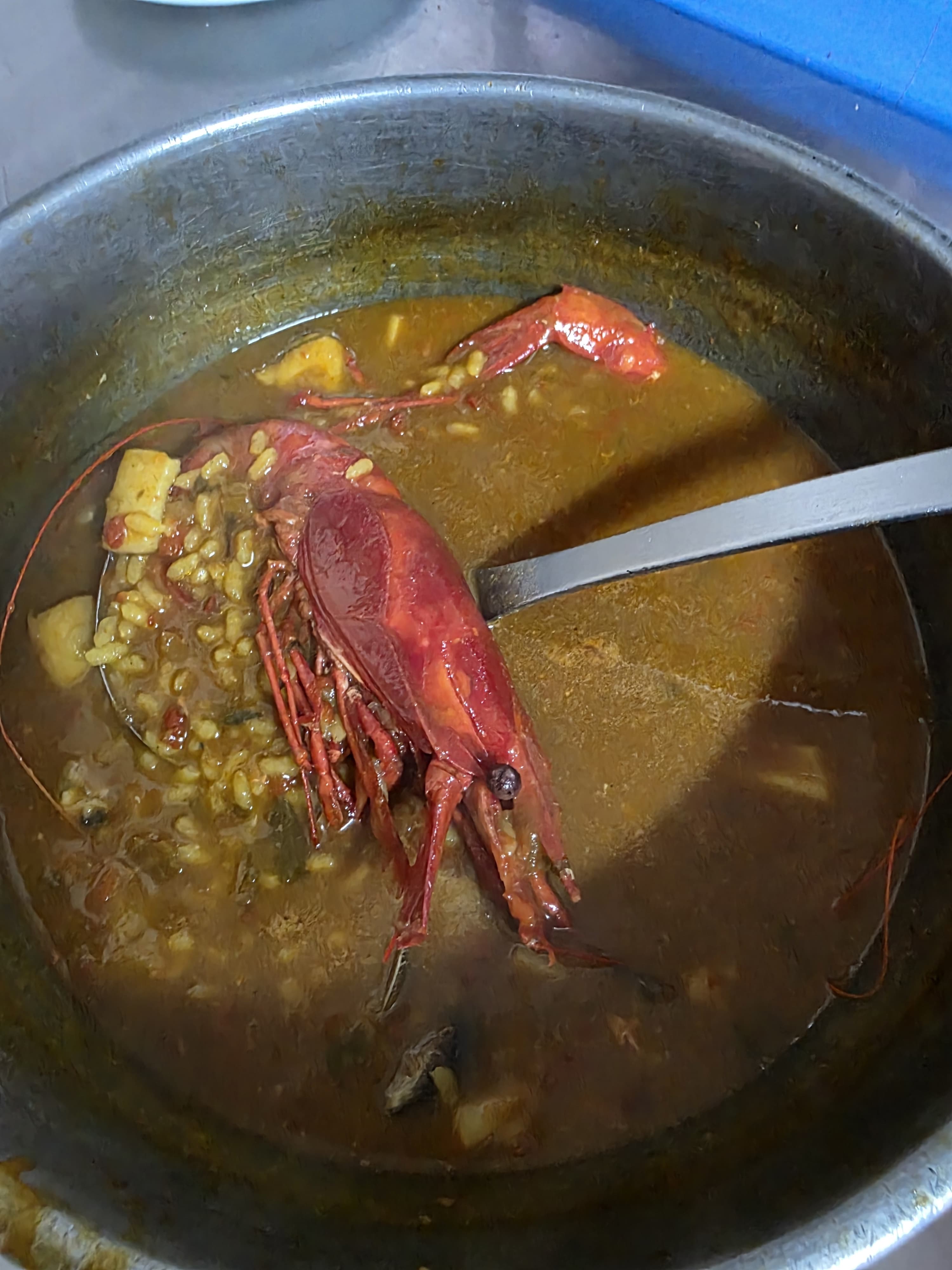 Arroz caldoso de carabinero restaurante Castelldefels